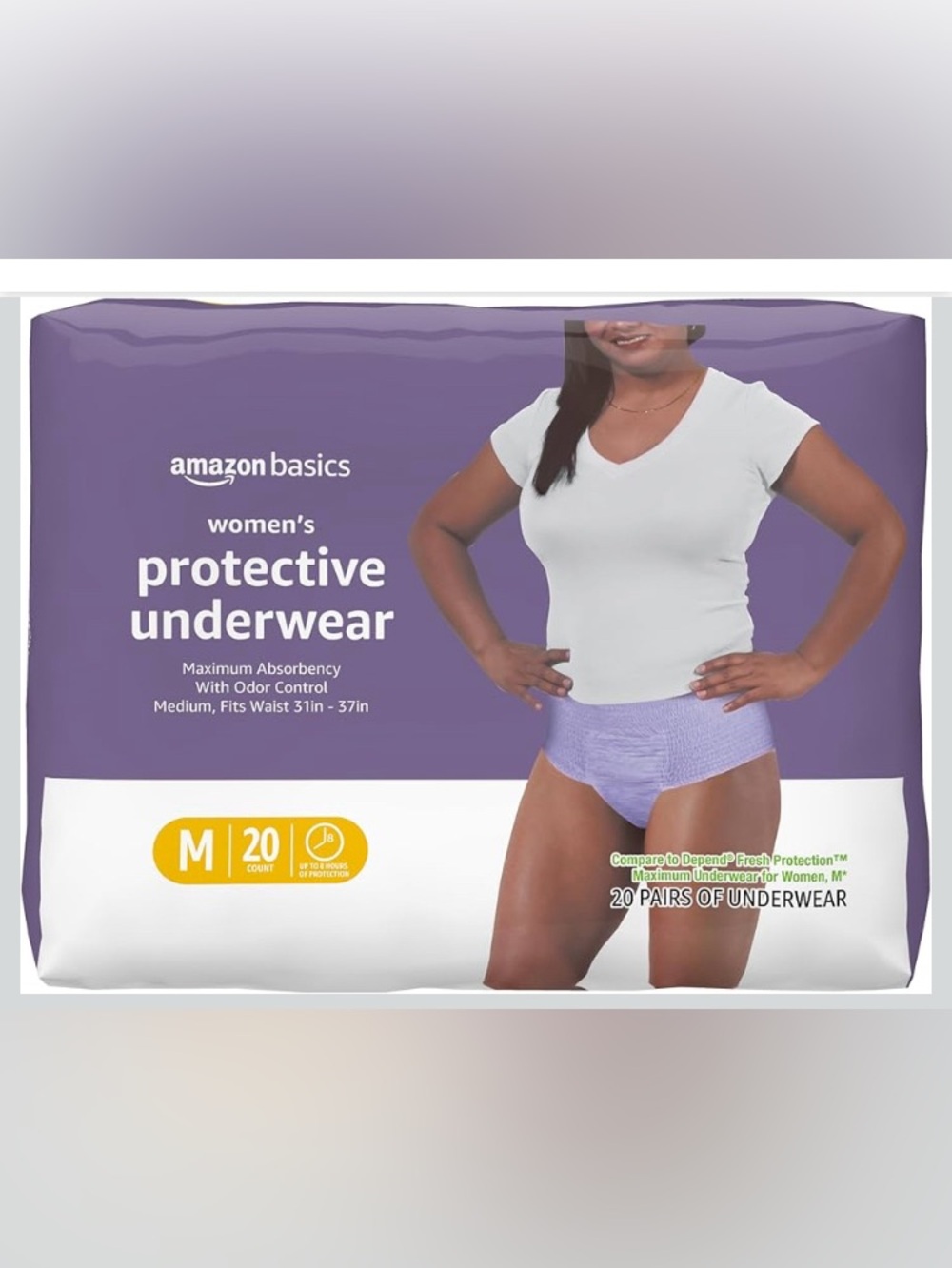 2/$15!! Amazon basics women’s protective underwear 20 Pack Size: Medium